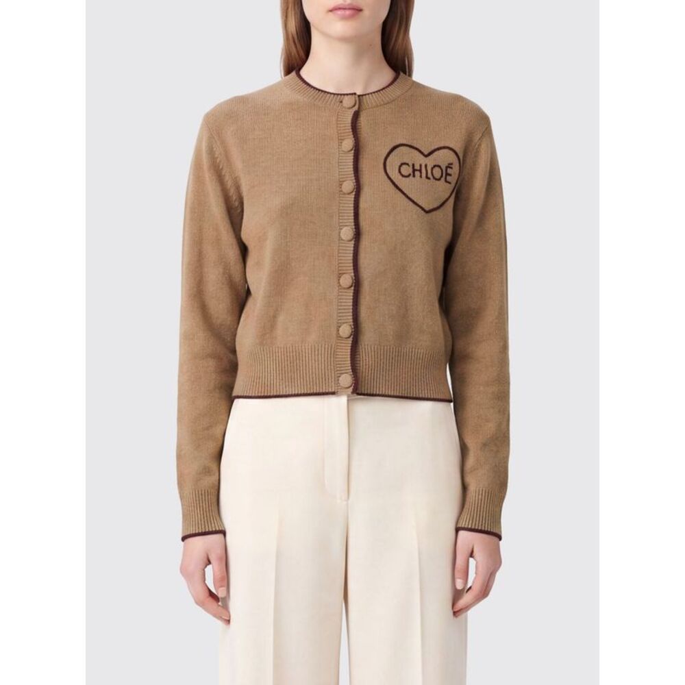 Chloe Women Chloe Jacquard Logo Wool And Cashmere Cardigan